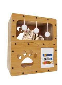A.M SmartMaster Cat Sharpener for Cat House, 3rd Floor, High Density Cardboard, Cat Tower, Cat Bed, Furniture Toy Included, Prevent Lack of Exercise, Relieve Stress, Easy to Assemble, Double Sided  - Image 1