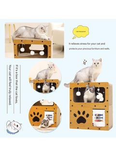A.M SmartMaster Cat Sharpener for Cat House, 3rd Floor, High Density Cardboard, Cat Tower, Cat Bed, Furniture Toy Included, Prevent Lack of Exercise, Relieve Stress, Easy to Assemble, Double Sided  - Image 5