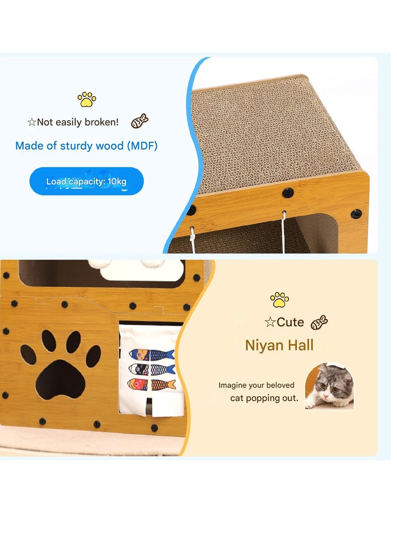 A.M - SmartMaster Cat Sharpener for Cat House, 3rd Floor, High Density Cardboard, Cat Tower, Cat Bed, Furniture Toy Included, Prevent Lack of Exercise, Relieve Stress, Easy to Assemble, Double Sided - Image 1