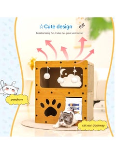 A.M SmartMaster Cat Sharpener for Cat House, 3rd Floor, High Density Cardboard, Cat Tower, Cat Bed, Furniture Toy Included, Prevent Lack of Exercise, Relieve Stress, Easy to Assemble, Double Sided  - Image 3