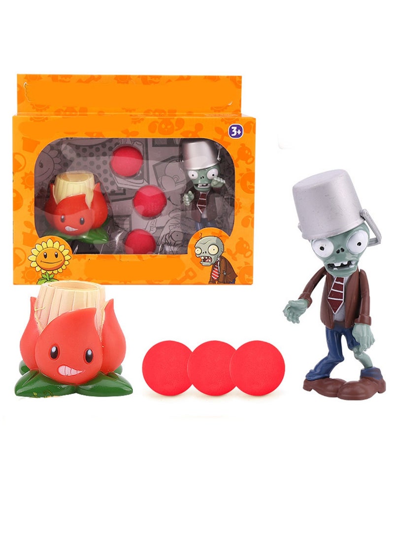 Plants vs. Zombies Handmade Pea Shooting Corn Cannon Cannon Children's Toy Boy Gift (Akaimumu) - Image 1