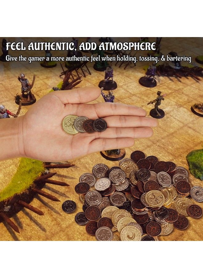 CZYY Dnd Metal Coins Set Of 60 With Leather Pouch Gaming Tokens Pirate Treasure Accessories & Props For Board Games Dungeons And Dragons Tabletop Rpgs And Larp - Image 3
