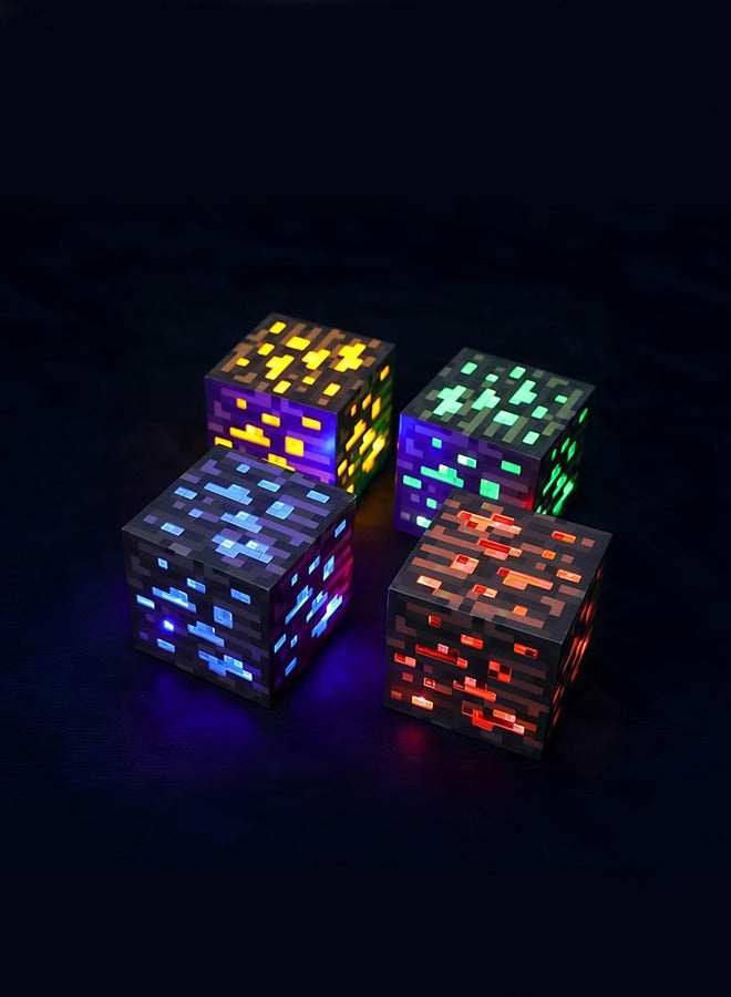 general Minecraft Toys Pixel Red Green Blue Gold Miner's Lamp Bedroom Sleep Holiday Gifts Create a Unique Atmosphere - Image 1