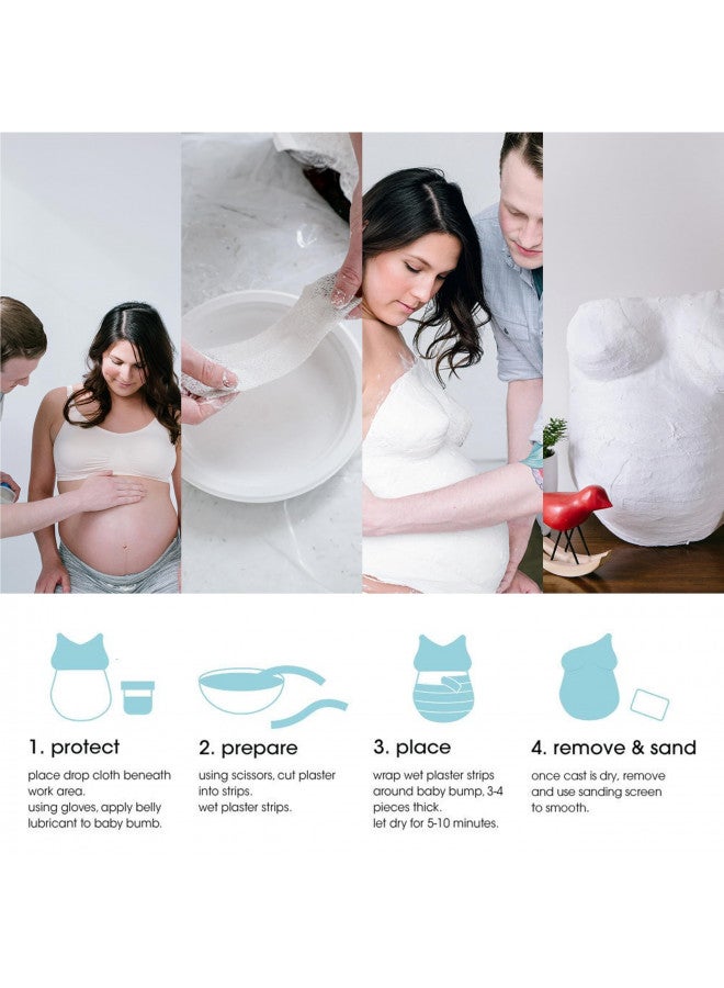 Pearhead Belly Casting Kit, Pregnancy Keepsake Making Kit, Easy DIY Plaster Cast Baby Bump Keepsake, Baby Gift For Expecting Moms and Ideal Nursery Decor, White - Image 4