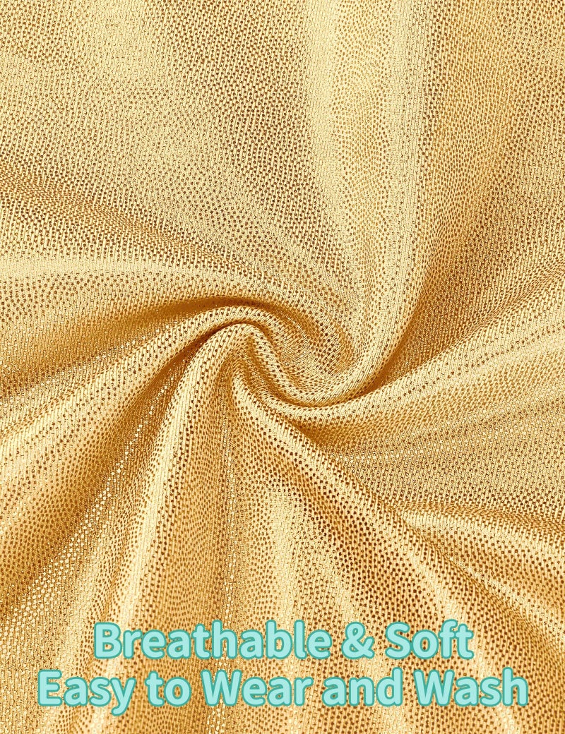 Nymphperi Girls Gymnastics Leotard 2 Piece Set Shiny Gold Sparkly Dance Athletic Biketard 83 Polyester 17 Spandex Tank Sleeveless With Breathable Shorts 4-5 6-7 8-9 10-12 Years Old - Image 5