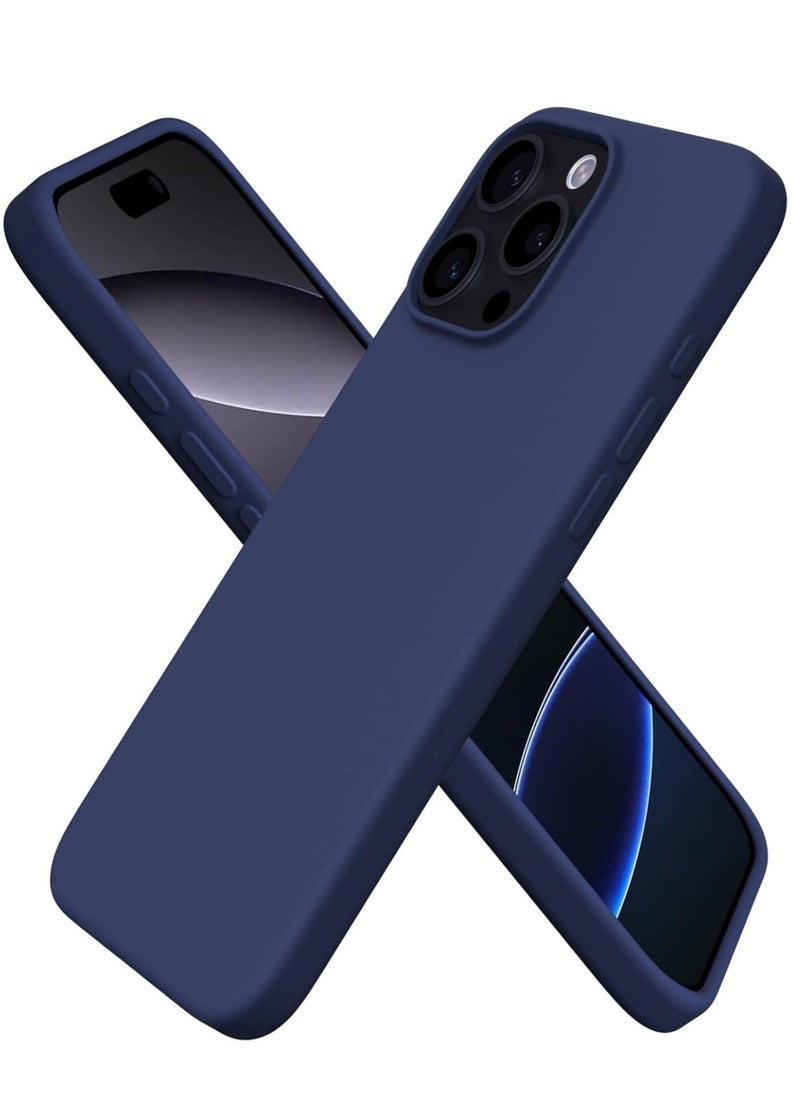 BGM NEW Soft Navy Blue Silicone iPhone 16 Pro Max Case - Durable, Anti-Scratch 6.9” Cover 