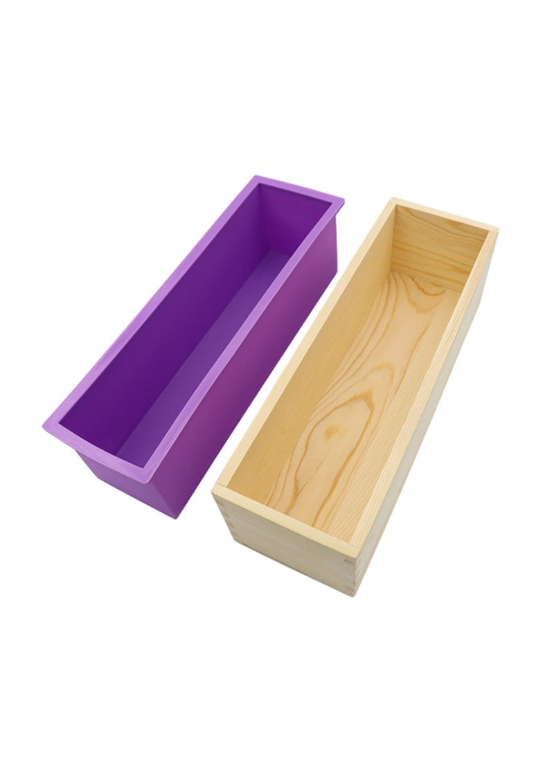 Soap Molds Silicone Soap Mold for Soap Making Rectangular Loaf Soap Mold with Wooden Boxes with Silicone Liner Cover