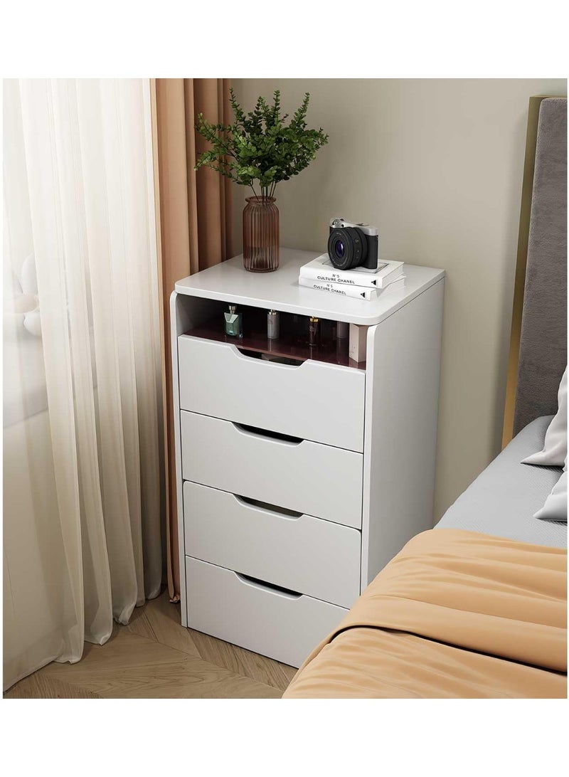 CityRiya-Long Bedroom Dresser, Makeup Vanity Table, Vanity Desk with LED Mirror and Stool, Dressing Table with Chair, Makeup Tables with Cabinet, White Bedroom Bedside Table for Women Girls, SZZ007 - Image 3