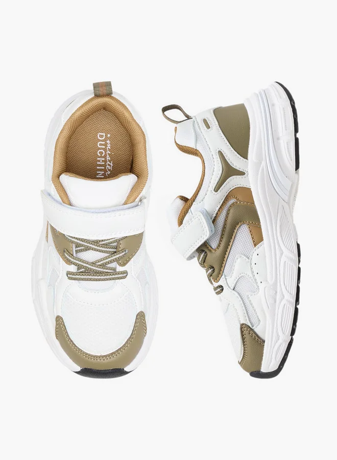 Mister Duchini Boys Panelled Sneakers with Hook and Loop Closure