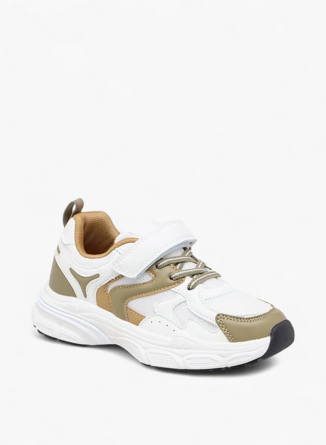 Mister Duchini Boys Panelled Sneakers with Hook and Loop Closure