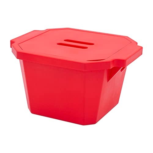 SP Scienceware SP Bel-Art Magic Touch 2 High Performance Red Ice Bucket; 4.0 Liter, with Lid (M16807-4003) - Item Design Might Vary - Image 1