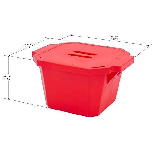 SP Scienceware SP Bel-Art Magic Touch 2 High Performance Red Ice Bucket; 4.0 Liter, with Lid (M16807-4003) - Item Design Might Vary - Image 2