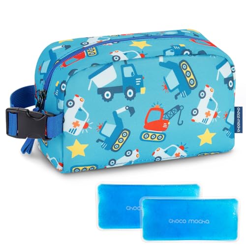 Choco Mocha Snack Bag for Kids Small Cooler Bags Insulated Freezable Snack Bag For School Toddler Snacks Bag Car Blue - Image 1