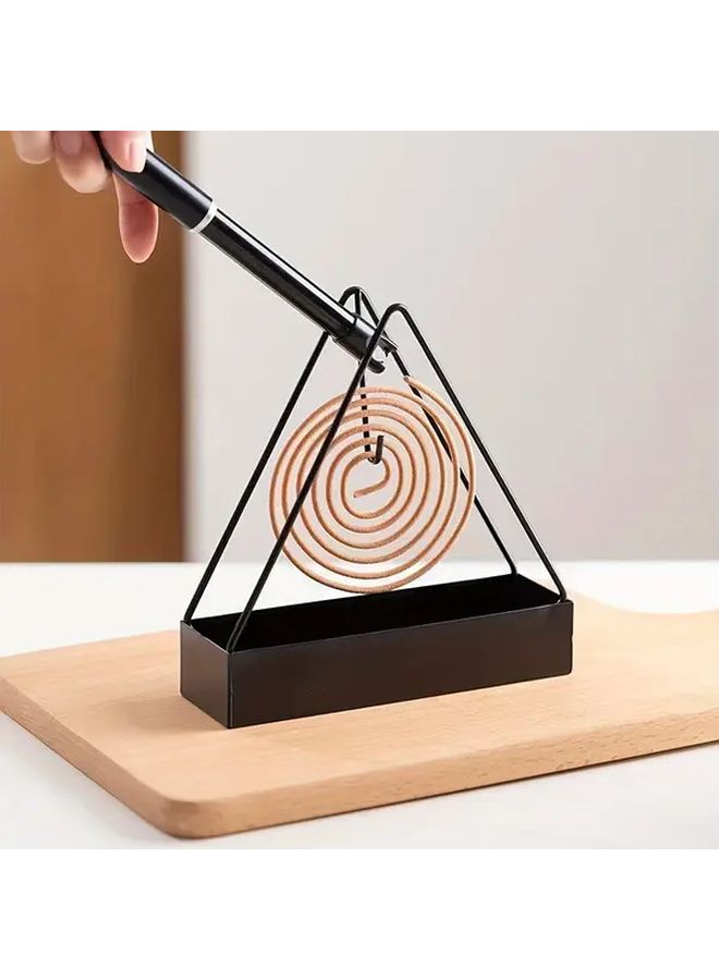 حامل البخور الحديث المعدني الأخضر الحلزوني للبعوض تصميم مثلث ديكور للمنزل والمكتب - Image 2
