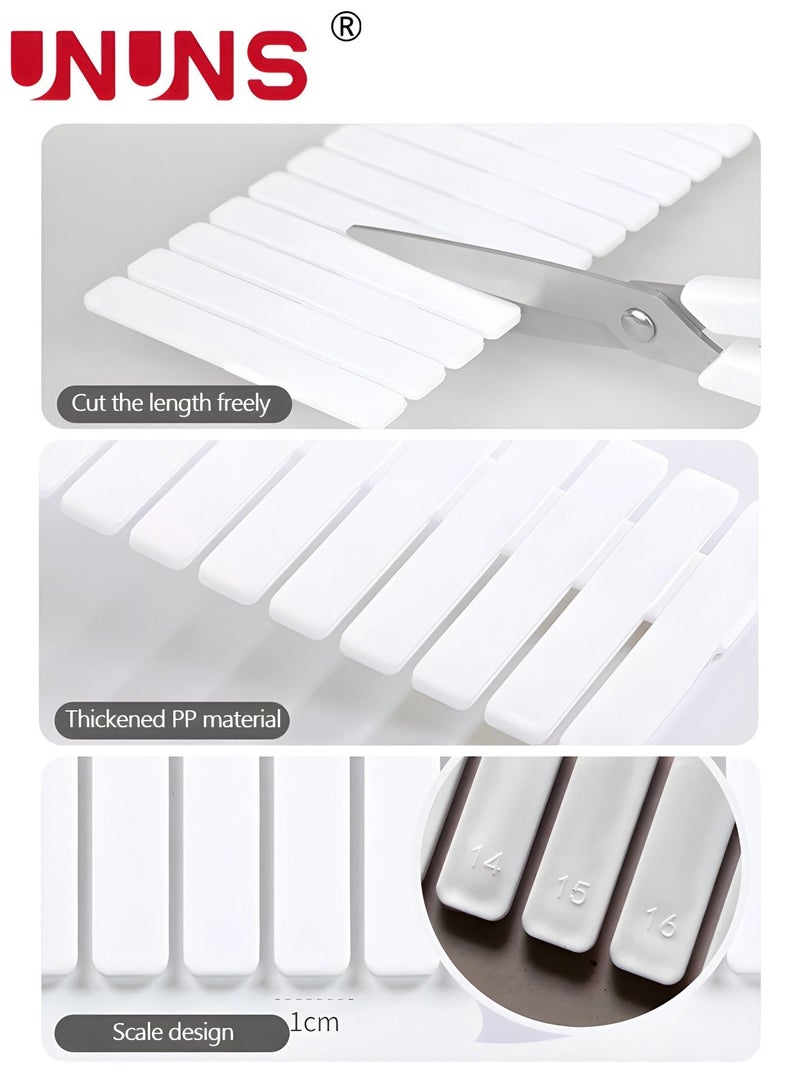 UNUNS 4-Piece Drawer Divider Organizer,DIY Plastic Drawer Dividers With 5 Extension Buckle,Adjustable Drawer Organizer For Socks,Underwear,Makeup,Bedroom,Dresser  - Image 5