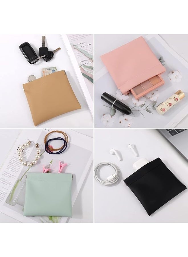 4 PCS Small Makeup Bag for Purse, Mini Portable Cosmetic Bags for Women, Coin Purse Lipstick Cosmetic Accessories Organizer, Small Travel Kit Storage Pouch - Image 3