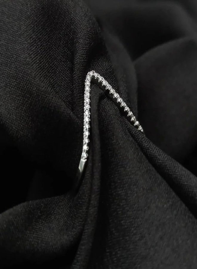 ZEELLO Vanki Rings for Women and Girls | Trending American Diamond V Shape Midi Finger Ring | Stylish Jewellery - Image 4