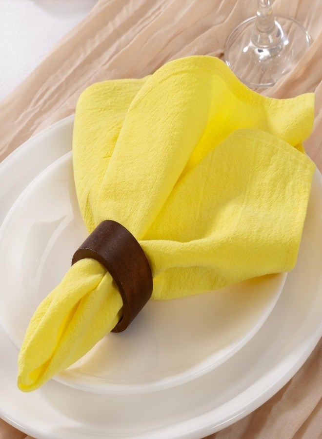 MLMW Cloth Napkins Set of 6 Yellow Linen Dinner Cotton Napkins Cloth Bulk Washable 16"×16" for Wedding Party Baby Bridal Shower Birthday Table Decorations - Image 4