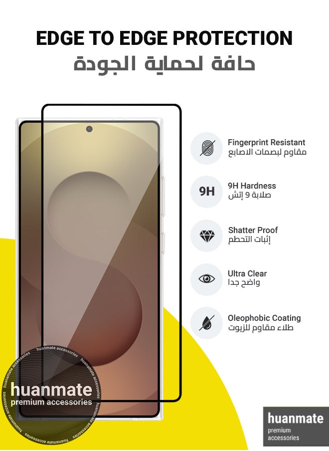huanmate - 2 in 1 Samsung Galaxy S25 Ultra Protection Pack - Ultra Clear Shockproof Case & Edge-to-Edge Screen Protector, 360 Degree Protection, Back Cover & Screen Protector for Samsung Galaxy S25 Ultra - Image 1