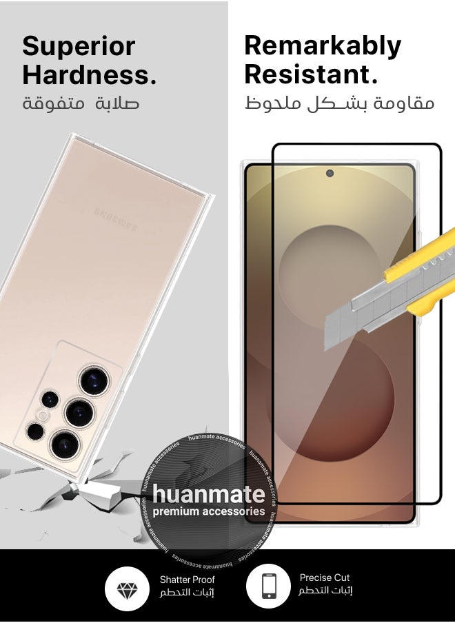 huanmate - 2 in 1 Samsung Galaxy S25 Ultra Protection Pack - Ultra Clear Shockproof Case & Edge-to-Edge Screen Protector, 360 Degree Protection, Back Cover & Screen Protector for Samsung Galaxy S25 Ultra - Image 1