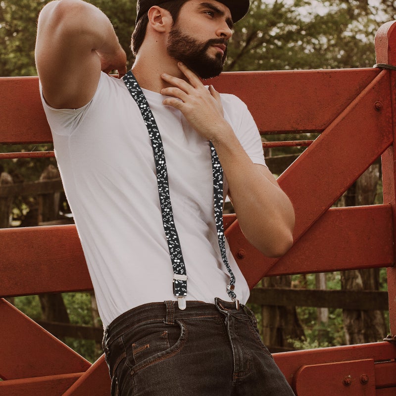 1 Set Suit Suspender Tie Mens Pant Music Note Suit Suspender For Men And Women - Image 3