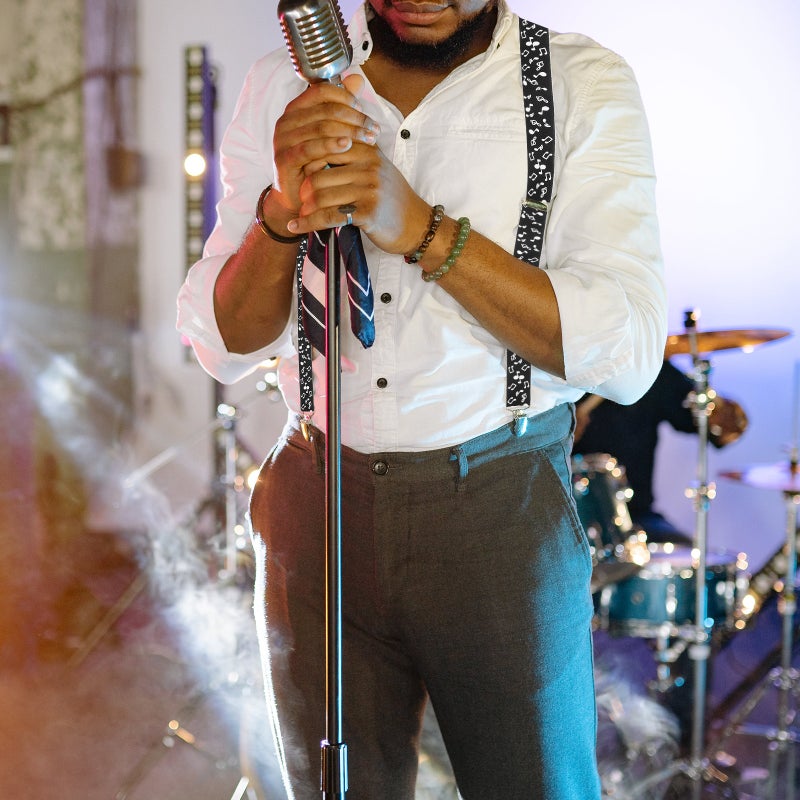 1 Set Suit Suspender Tie Mens Pant Music Note Suit Suspender For Men And Women - Image 2