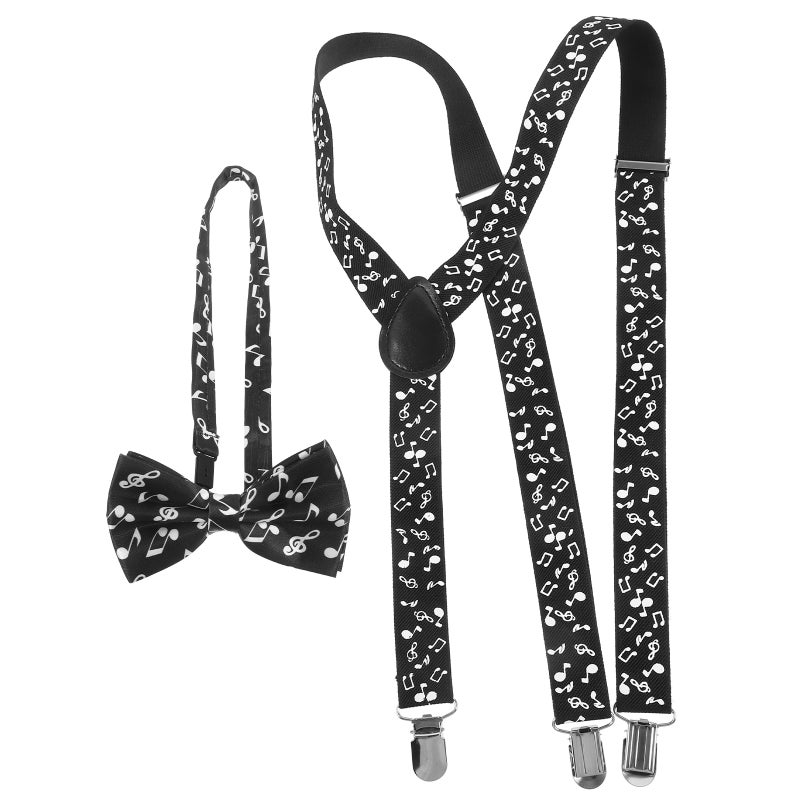 1 Set Suit Suspender Tie Mens Pant Music Note Suit Suspender For Men And Women - Image 1