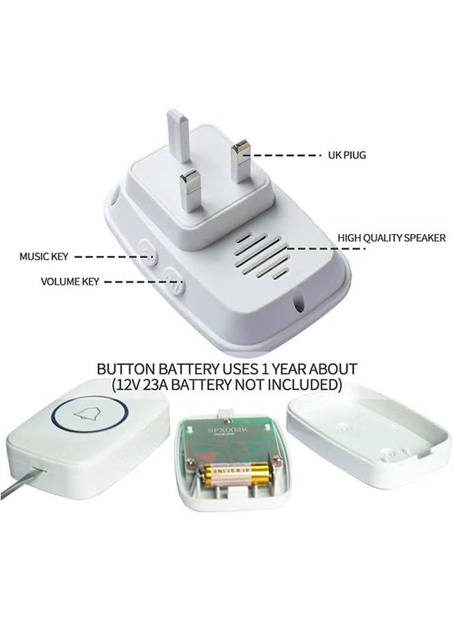 Betaoby Waterproof Wireless Doorbell with LED Flash, Over 1000 Feet Range, 60 Sounds and 5 Levels of Volume, Cordless Doorbell for Home, Office, Apartment, Hotel, Warehouse and Anti-Theft White - Image 4