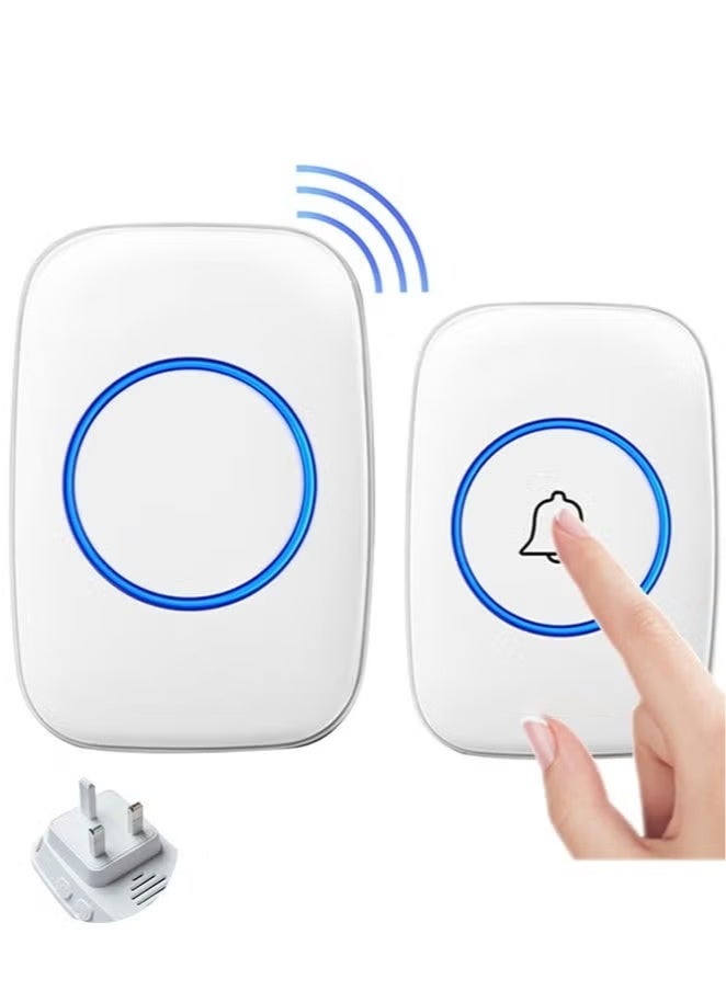 Betaoby Waterproof Wireless Doorbell with LED Flash, Over 1000 Feet Range, 60 Sounds and 5 Levels of Volume, Cordless Doorbell for Home, Office, Apartment, Hotel, Warehouse and Anti-Theft White - Image 1