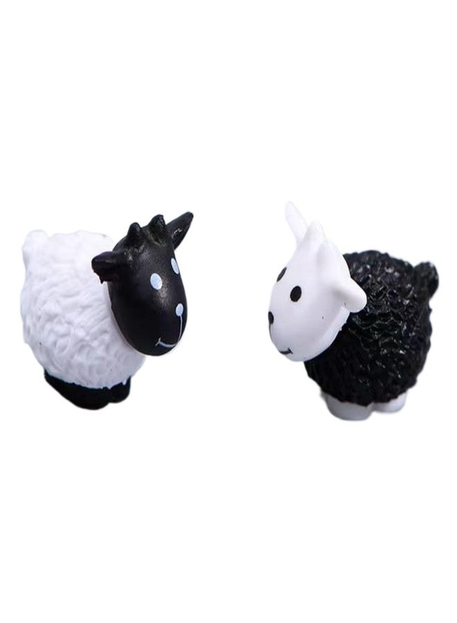 Haohaiblooms Miniature Sheep Figurines 2pcs Set - Fairy Garden Accessories for DIY Terrarium Crafts, Moss Landscape Decoration, Micro Landscape Ornaments, Cake Toppers, Desk & Car Decor, Dollhouse Garden Decor - Image 1