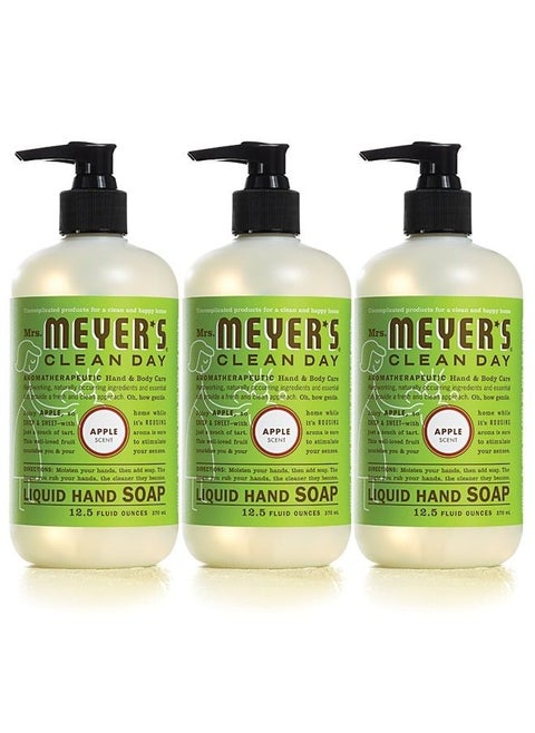Mrs. Meyer's Hand Soap, Made with Essential Oils, Biodegradable Formula, Apple, 12.5 fl. oz - Pack of 3