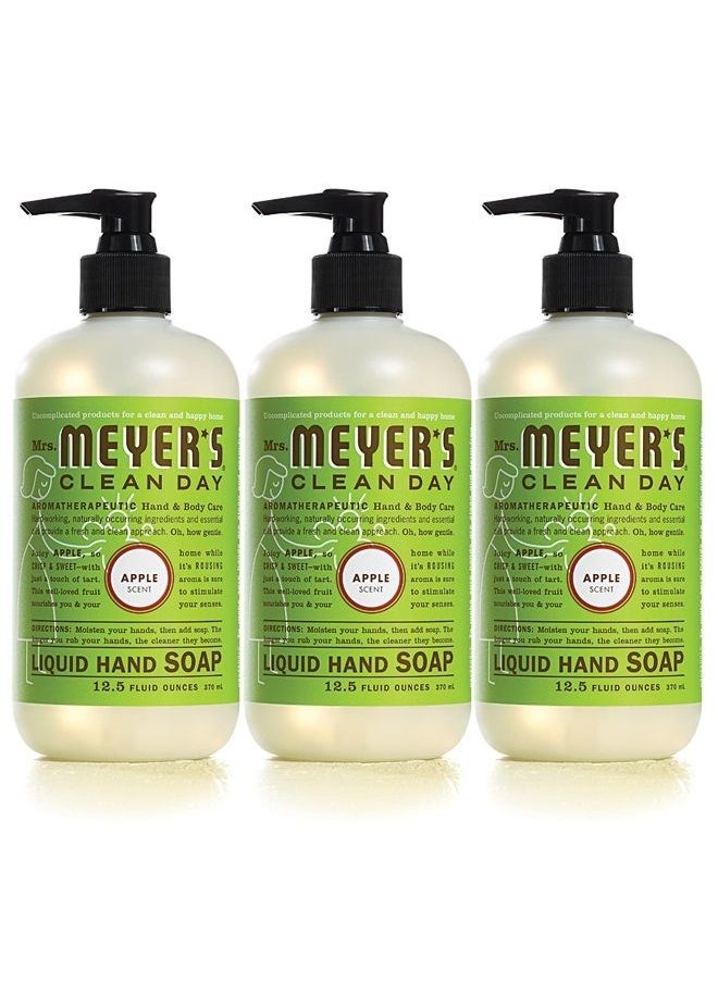 Mrs. Meyer's Clean Day Mrs. Meyer's Hand Soap, Made with Essential Oils, Biodegradable Formula, Apple, 12.5 fl. oz - Pack of 3  - Image 1