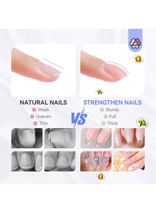 Saviland - 5 in 1 Clear Builder Nail Gel - 15ml Quick Building Nail Strengthener Gel Castor Oil Vitamin E Builder Nail Gel in a Bottle for Damage Nail Repair Nail Extension Nail Decoration Professionals - Image 1