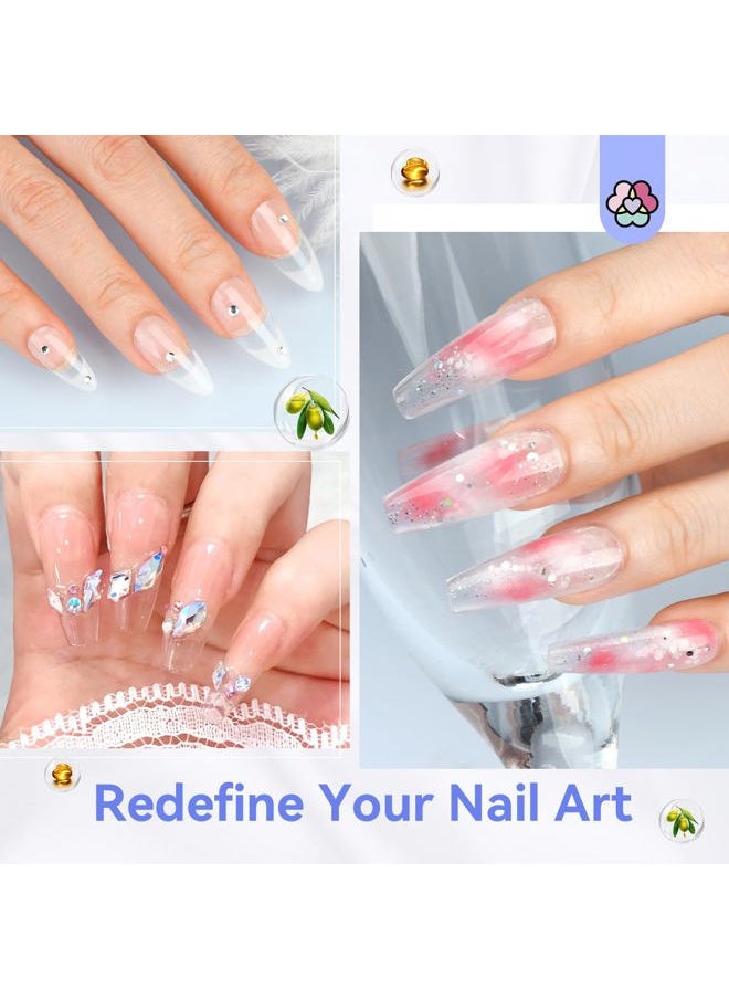 Saviland - 5 in 1 Clear Builder Nail Gel - 15ml Quick Building Nail Strengthener Gel Castor Oil Vitamin E Builder Nail Gel in a Bottle for Damage Nail Repair Nail Extension Nail Decoration Professionals - Image 1