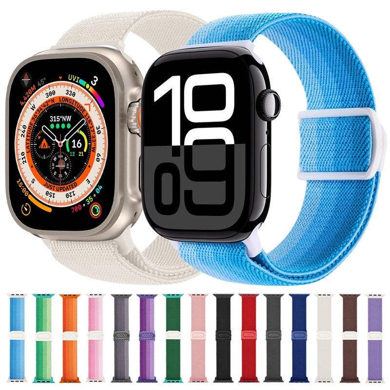 إيروريكس سوار ساعة من النايلون بمشبك سريع الإغلاق من ألياف الكربون لساعة Apple Watch Series 4 مقاس 44 مم (أسود) - Image 4