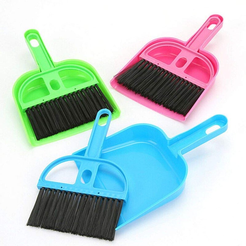 Shopfork Cage Cleaner for Guinea Pigs Hamsters Chinchillas Rabbits Reptiles Hedgehogs and Other Small Animals Mini Dustpan and Brush Set Cleaning Tool for Animal Waste (Multicolour) - Image 1