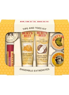 Tips and Toes Kit, Moisturizing Lip Balm, 2 Hand Creams, Foot Cream, Cuticle Cream & Hand Salve