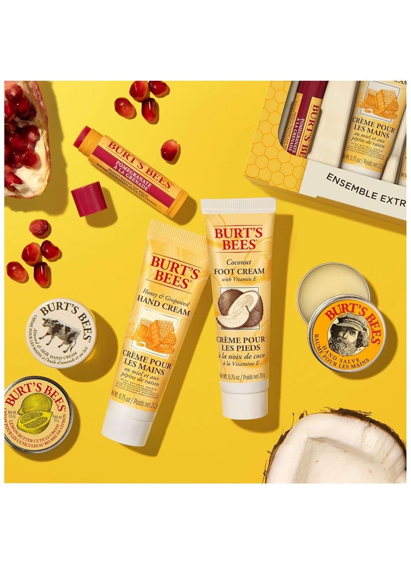 Burt's Bees - Tips and Toes Kit, Moisturizing Lip Balm, 2 Hand Creams, Foot Cream, Cuticle Cream & Hand Salve - Image 1