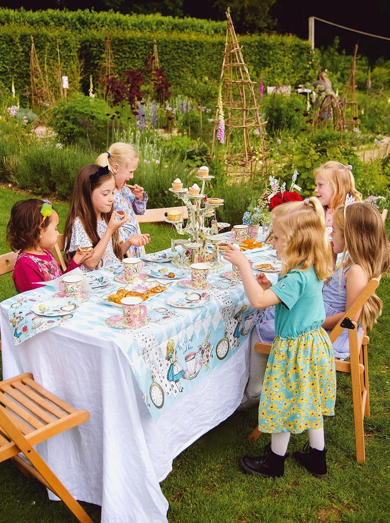 Talking Tables 12 x Alice in Wonderland Disposable Paper Plates Onederland Birthday Party Supplies Ideal for Mad Hatter Themed Tea Party, Mother's Day Surprise, Baby Shower 6.6" - Image 3