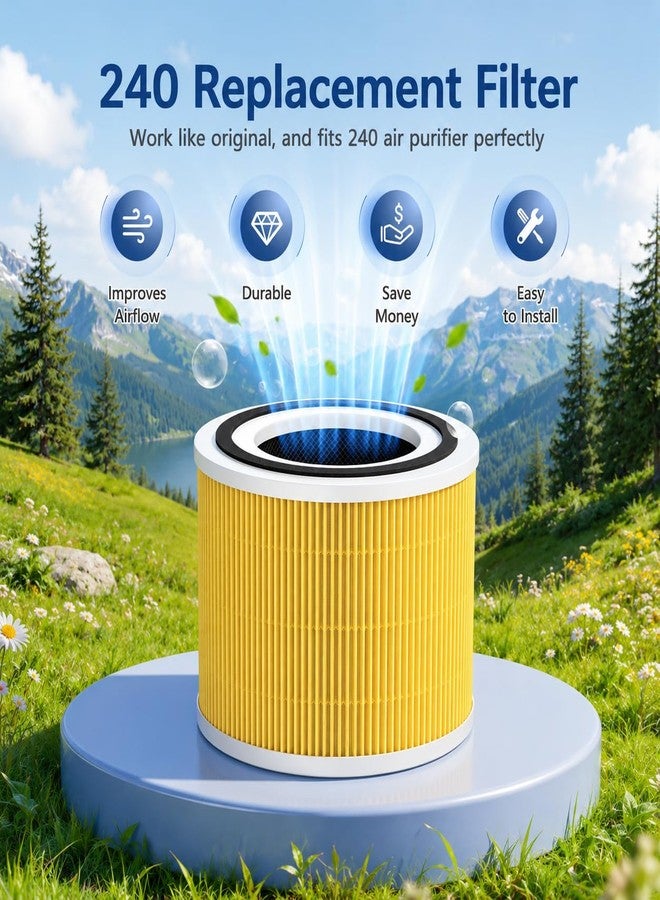 Zeekech 240 Replacement Filter Compatible with Puro 240 Air Purifier, Pet Care 240 Replacement Filter for Home Bed Room, 2 Pack - Image 5