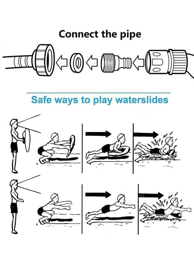 Water Slip Slide,2 Bodyboards Lawn Water Slides Slip N Waterslides Summer Water Toy with Build in Sprinkler for Backyard Outdoor Water Fun for Kids Adults Splash & Slide for Backyards - Image 5