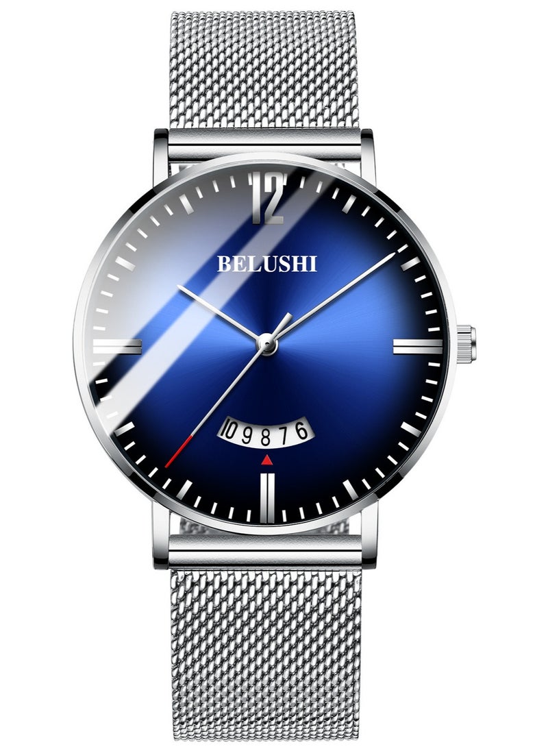 Belushi Men's Fashion Thin Fully Automatic Quartz Watch 