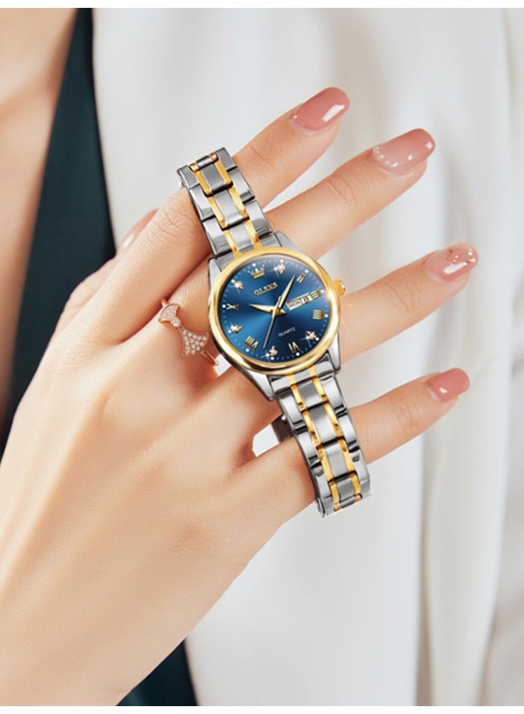 OLEVS Fashion Women's Quartz Watch Stainless Steel Water Resistant Analog Large Easy-to-Read Date Business Ladies Quartz Watch - Image 4