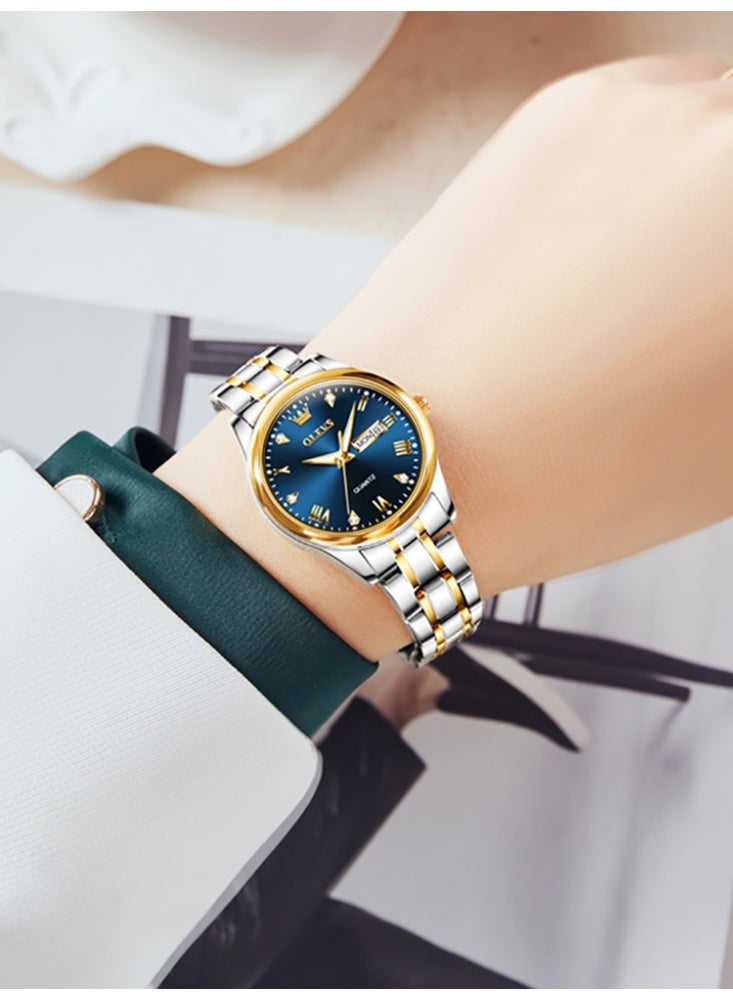 OLEVS Fashion Women's Quartz Watch Stainless Steel Water Resistant Analog Large Easy-to-Read Date Business Ladies Quartz Watch - Image 5