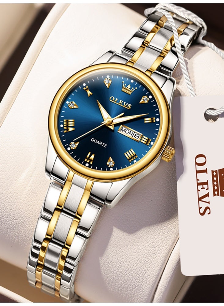 OLEVS Fashion Women's Quartz Watch Stainless Steel Water Resistant Analog Large Easy-to-Read Date Business Ladies Quartz Watch - Image 3