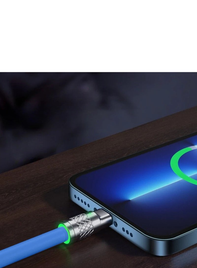 3 in 1 Charging Cable Supports Fast Charging and Data Transfer from (USB) to (Type-C, Micro, iPhone) - Orange - Image 3