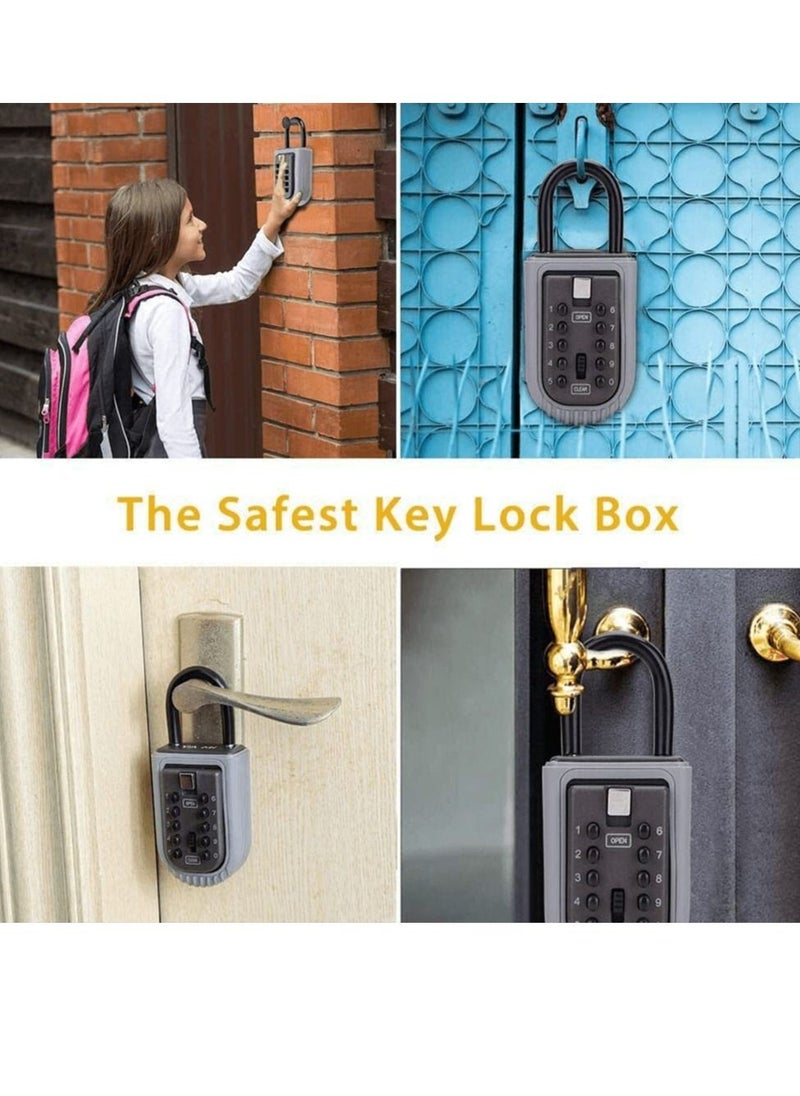 Y&D - Key Safe, Portable Weatherproof Lock Box for Keys Outdoor with Removable Shackle, Hangable Combination Home Office Garage School Airbnb to Share - Image 1