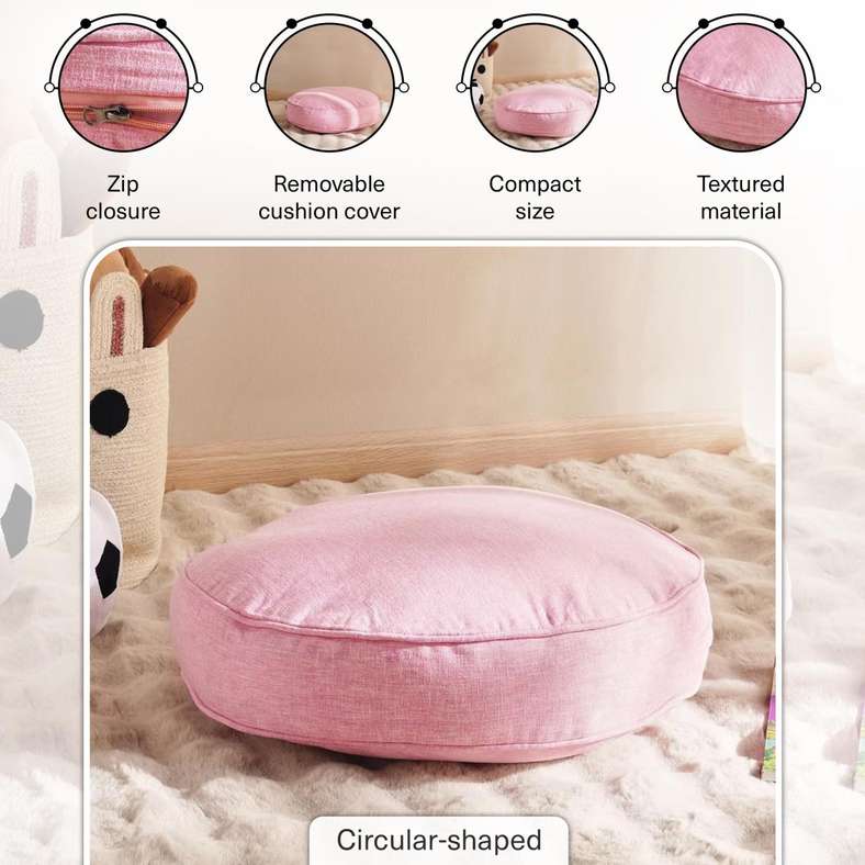 Pan Home Corbin Pouf Pink for Kids - Image 5