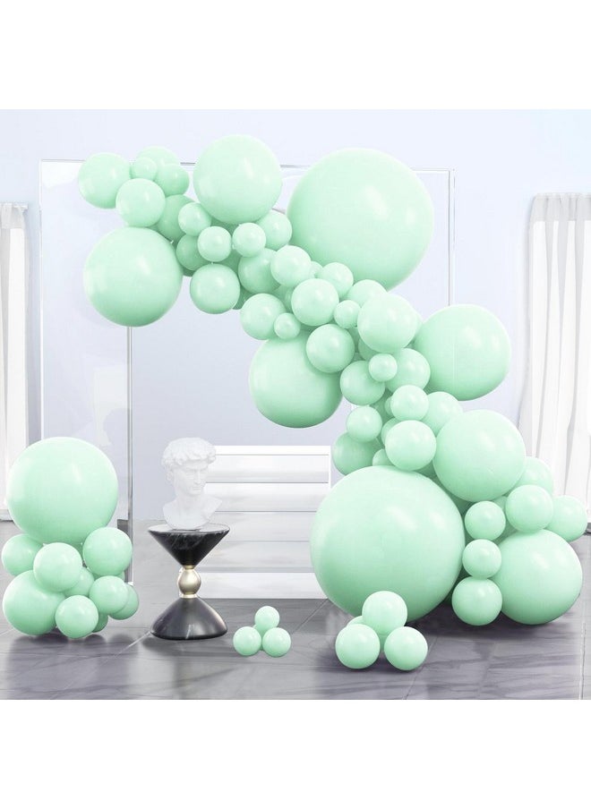 PartyWoo Mint Green Balloons, 100 Pcs Mint Balloons Different Sizes Pack Of 36 Inch 18 Inch 12 Inch 10 Inch 5 Inch Mint Balloons For Balloon Garland Or Balloon Arch As Party Decorations, Green-Q06  - Image 1