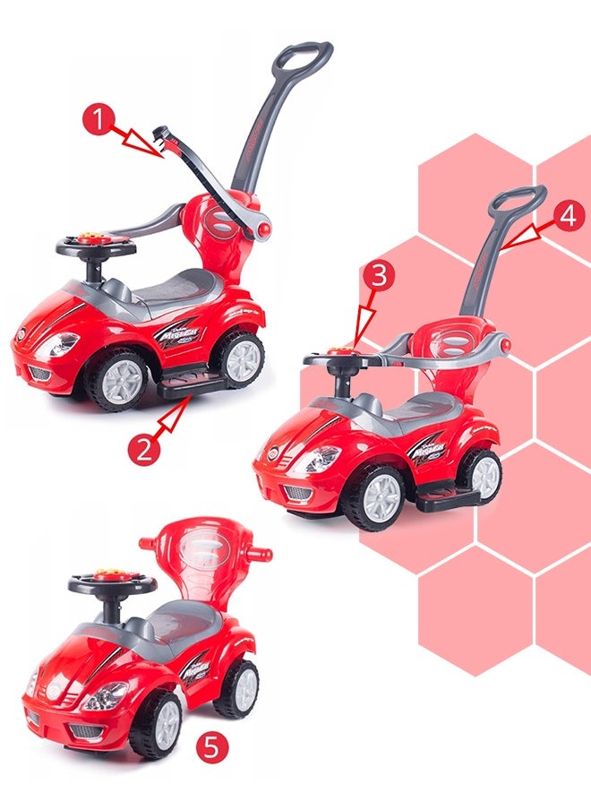 Fitness World 3 in 1 Ride On Car Toy for Kids with Barrier and Backrest, Adjustable  - Image 4